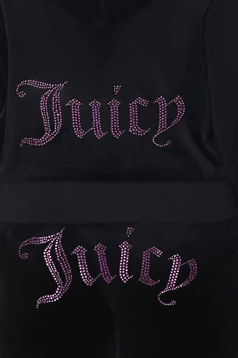 Plus-Size Technicolor Customizable Big Bling Velour Hoodie sold by Juicy Couture product image thumbnail 2
