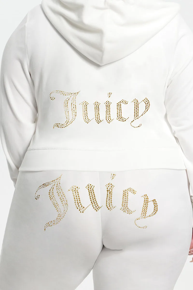 Plus-Size Technicolor Customizable Big Bling Velour Hoodie sold by Juicy Couture product image thumbnail 5