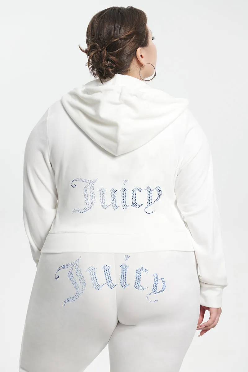 Plus-Size Technicolor Customizable Big Bling Velour Hoodie sold by Juicy Couture product image thumbnail 2