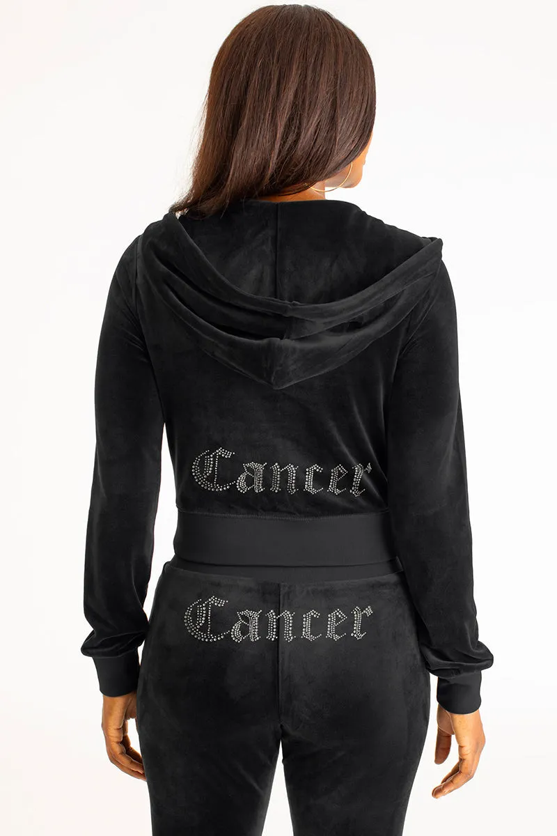Cancer Big Bling Velour Hoodie sold by Juicy Couture