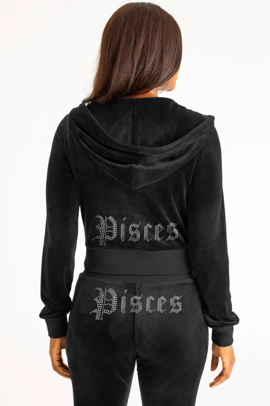 Pisces Big Bling Velour Hoodie sold by Juicy Couture
