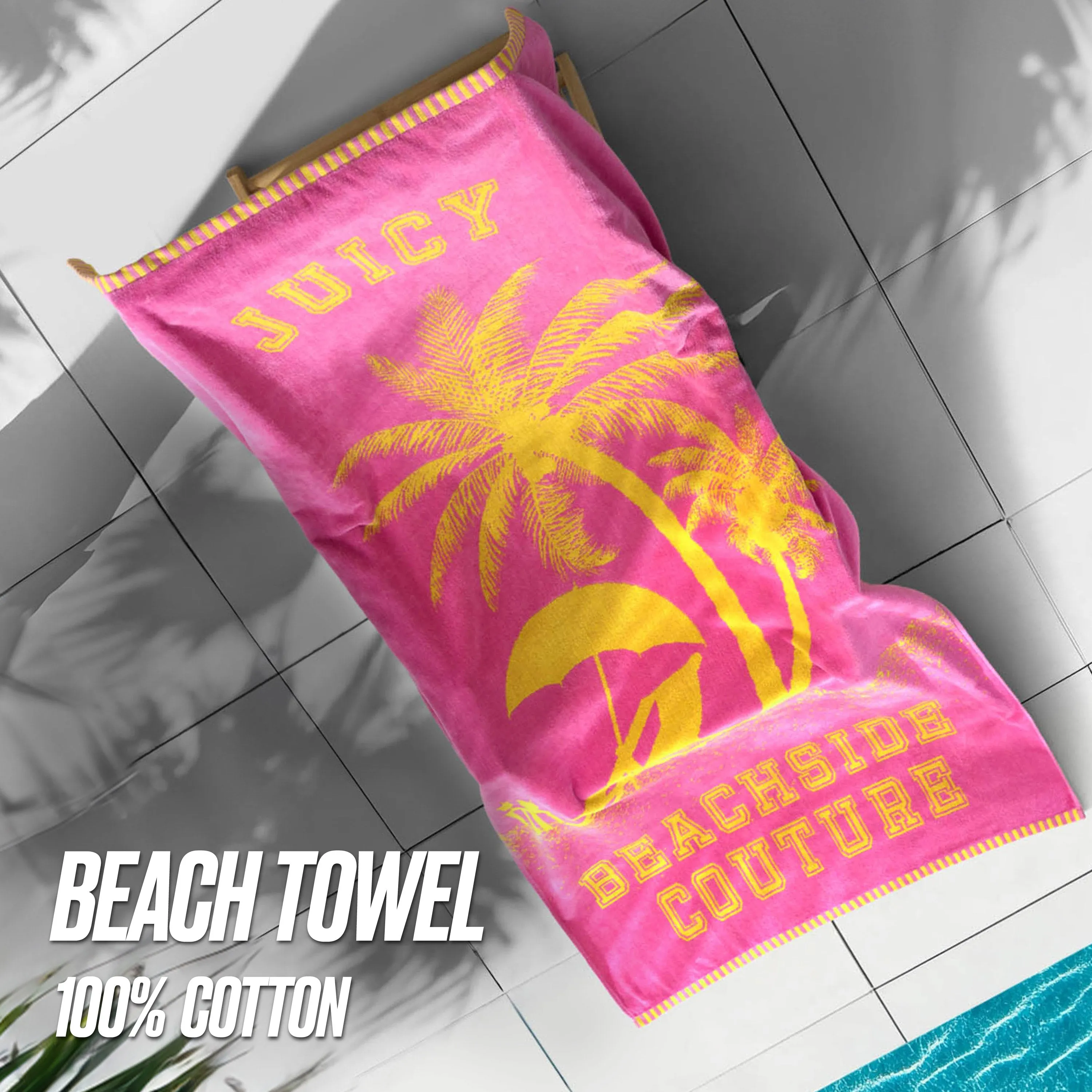 Pink Beachside Couture Cotton Beach Towel sold by Juicy Couture product image thumbnail 5