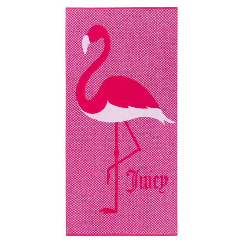 Pink Flamingo Cotton Beach Towel sold by Juicy Couture