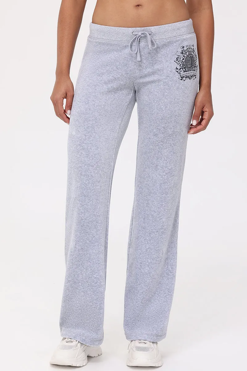 Heritage Graphic Cotton Velour Track Pants sold by Juicy Couture