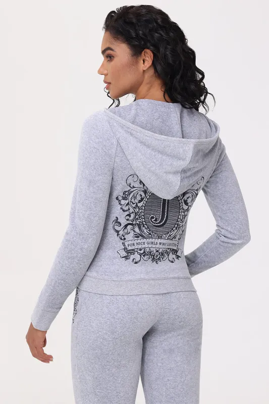 Heritage Graphic Cotton Velour Hoodie sold by Juicy Couture