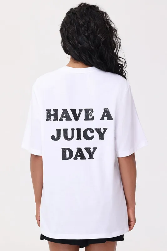 Oversized Have A Juicy Day Tee made by Juicy Couture