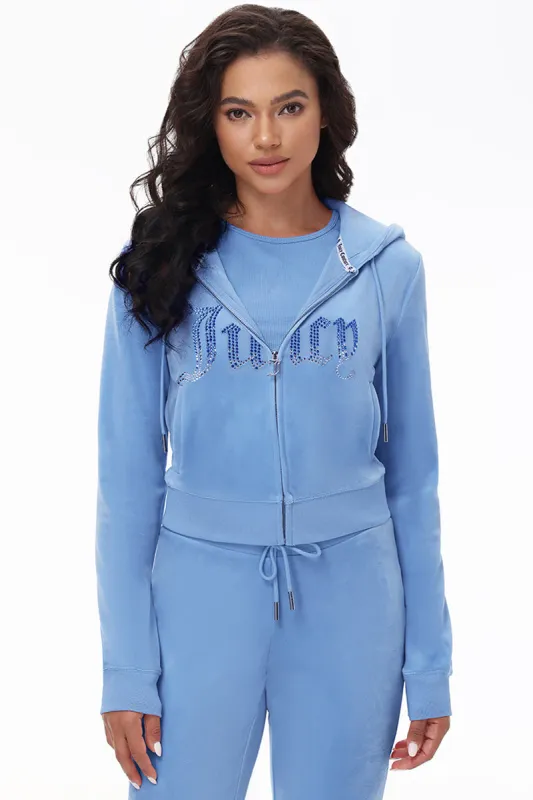 Front Ombre Big Bling Velour Hoodie sold by Juicy Couture