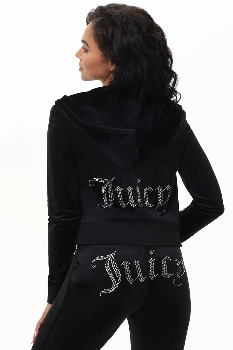 Custom Initial OG Big Bling Velour Hoodie sold by Juicy Couture product image thumbnail 2