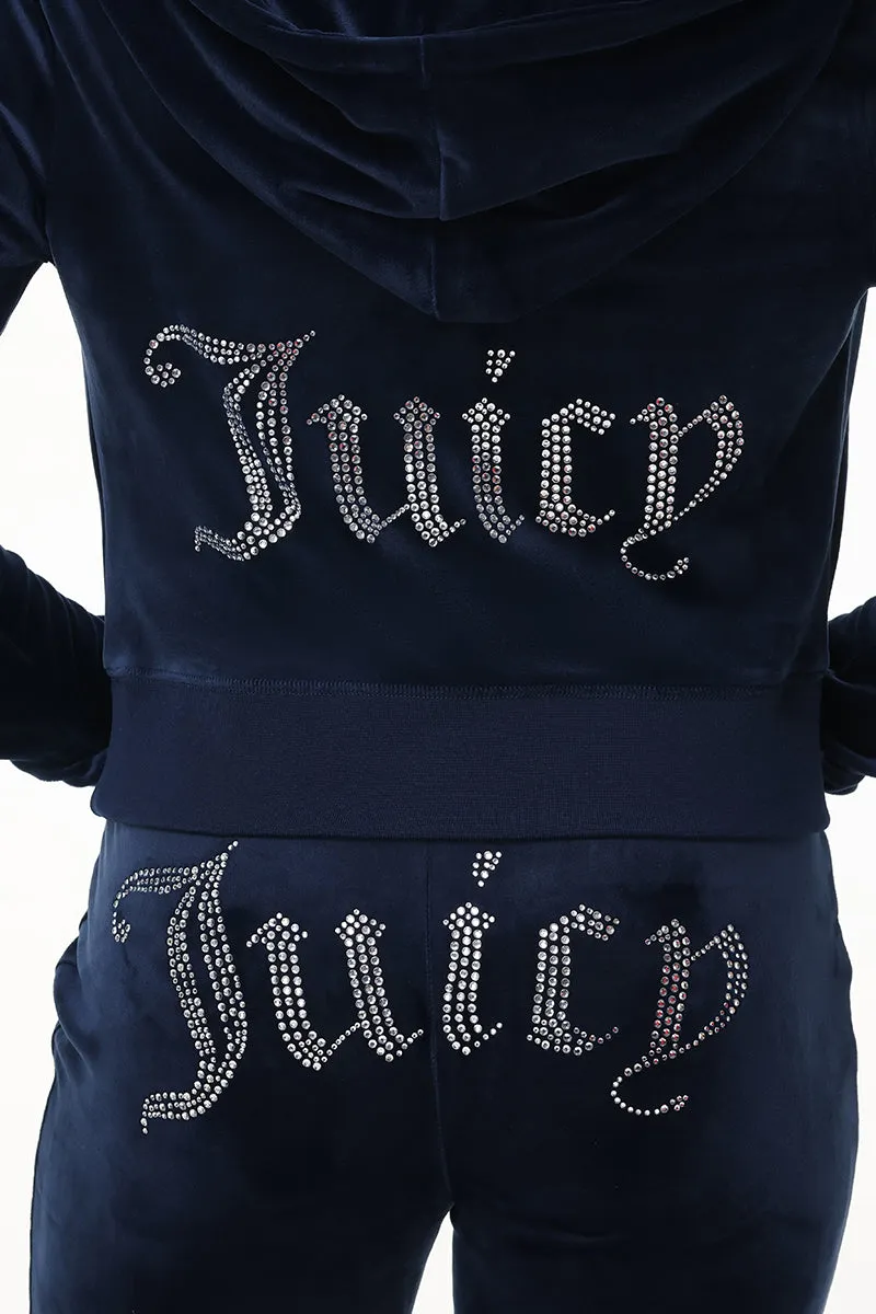 Custom Initial OG Big Bling Velour Hoodie sold by Juicy Couture product image thumbnail 3