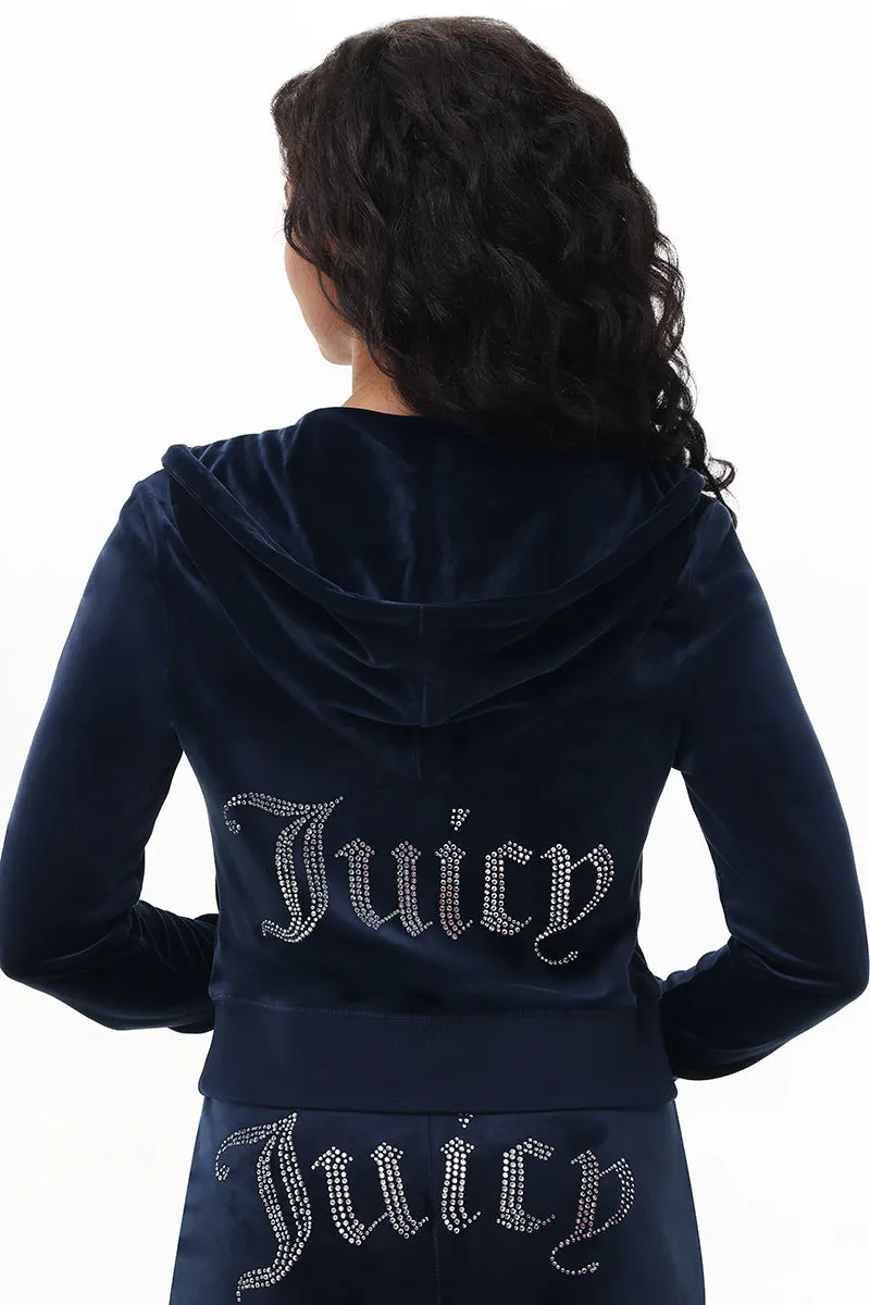 Custom Initial OG Big Bling Velour Hoodie sold by Juicy Couture product image thumbnail 2