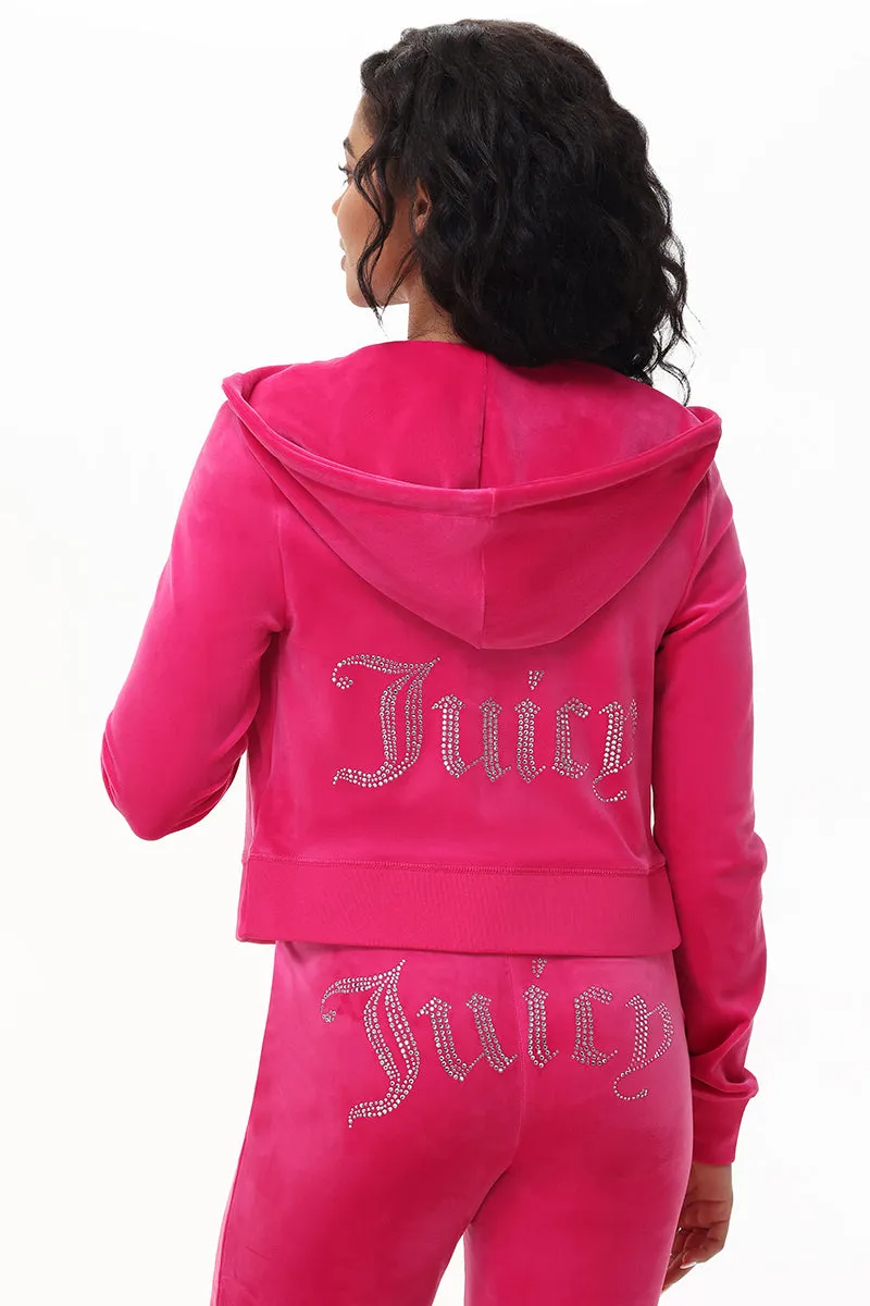 Custom Initial OG Big Bling Velour Hoodie sold by Juicy Couture product image thumbnail 2