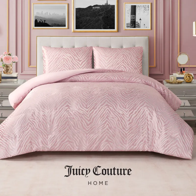 Sparkle Zebra Jacquard Comforter Set made by Juicy Couture