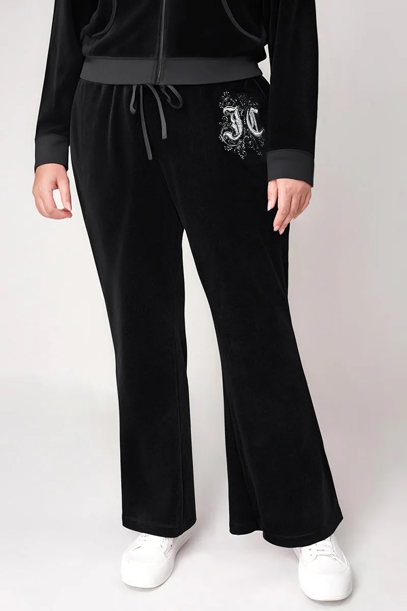 Plus-Size Monogram Heritage Cotton Velour Track Pants sold by Juicy Couture