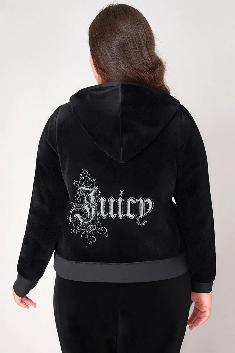 Plus-Size Monogram Heritage Cotton Velour Hoodie sold by Juicy Couture product image thumbnail 2