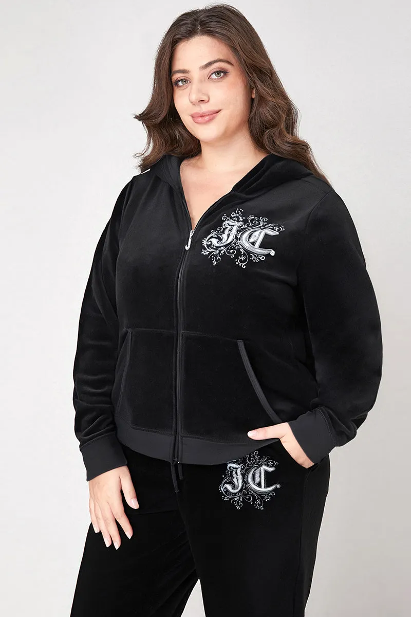 Plus-Size Monogram Heritage Cotton Velour Hoodie sold by Juicy Couture product image thumbnail 4