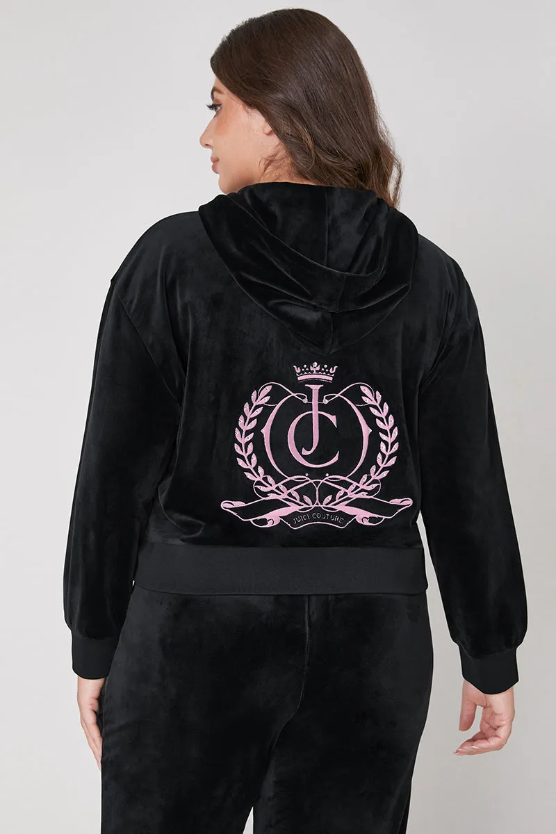 Plus-Size Relaxed Velour Zip Hoodie sold by Juicy Couture