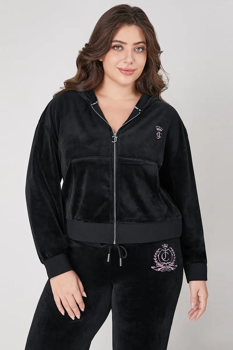 Plus-Size Relaxed Velour Zip Hoodie sold by Juicy Couture product image thumbnail 2
