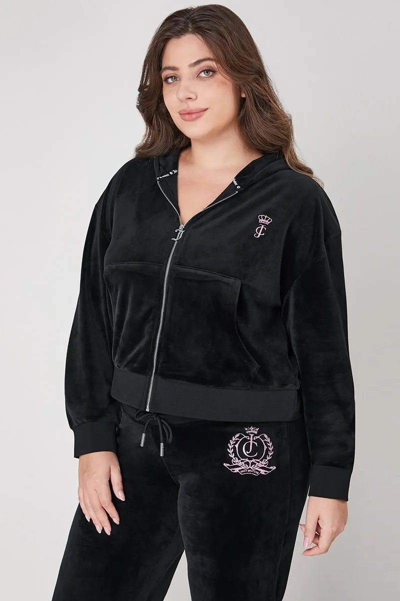 Plus-Size Relaxed Velour Zip Hoodie sold by Juicy Couture product image thumbnail 4
