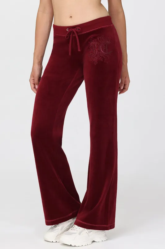 Monogram Heritage Cotton Velour Track Pants sold by Juicy Couture