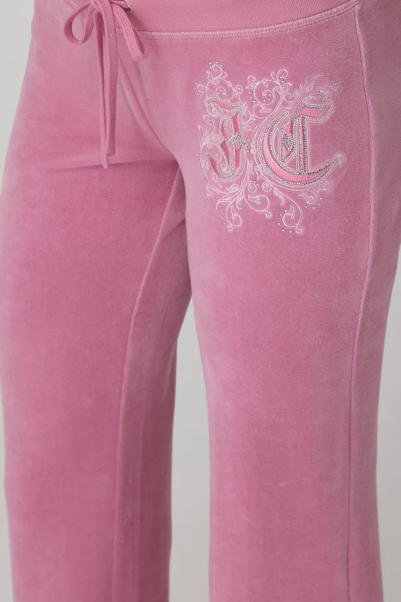Monogram Heritage Cotton Velour Track Pants sold by Juicy Couture product image thumbnail 3