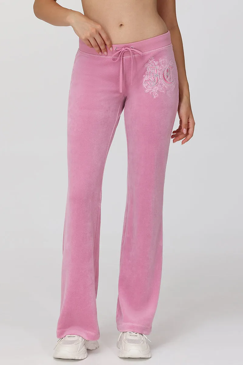 Monogram Heritage Cotton Velour Track Pants sold by Juicy Couture