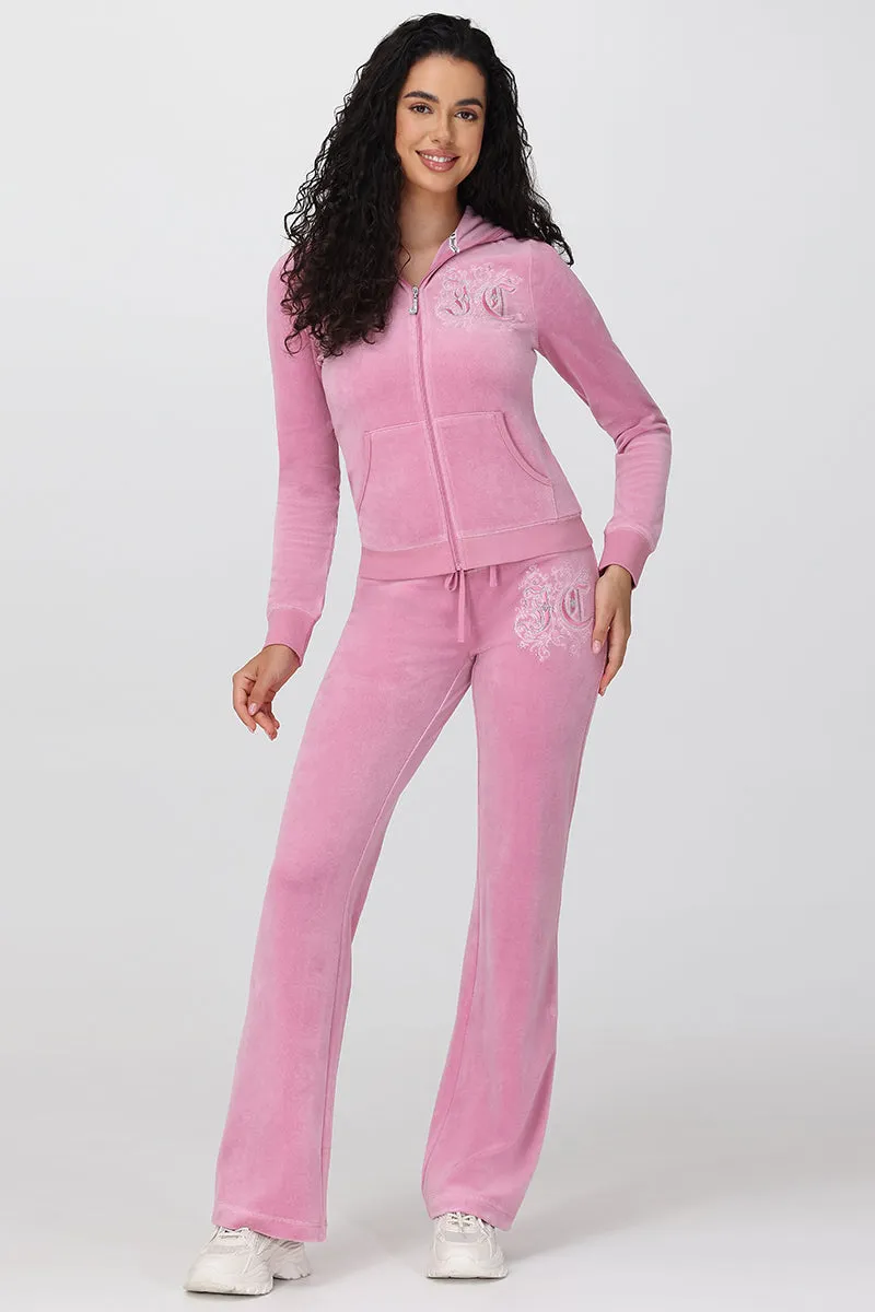 Monogram Heritage Cotton Velour Track Pants sold by Juicy Couture product image thumbnail 5