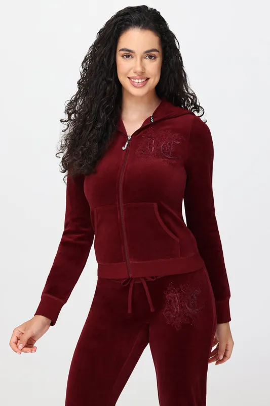 Monogram Heritage Cotton Velour Hoodie sold by Juicy Couture