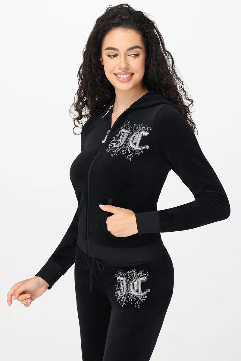 Monogram Heritage Cotton Velour Hoodie sold by Juicy Couture product image thumbnail 3
