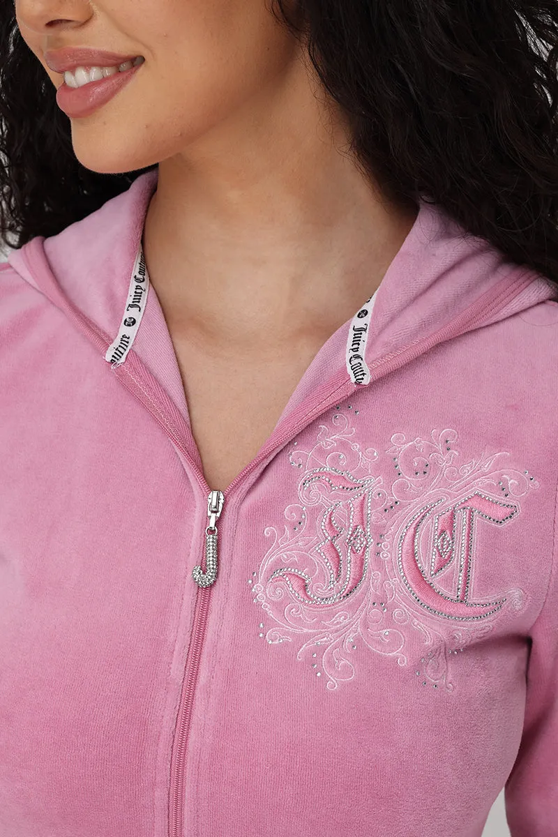 Monogram Heritage Cotton Velour Hoodie sold by Juicy Couture product image thumbnail 3
