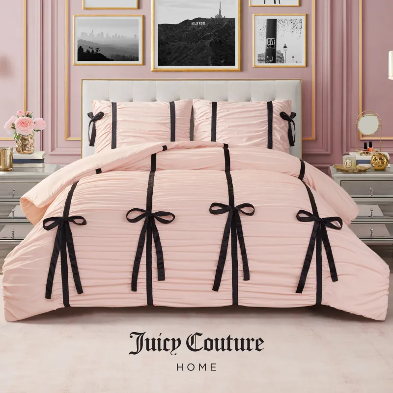Amelie Bows Ruched Comforter Set made by Juicy Couture