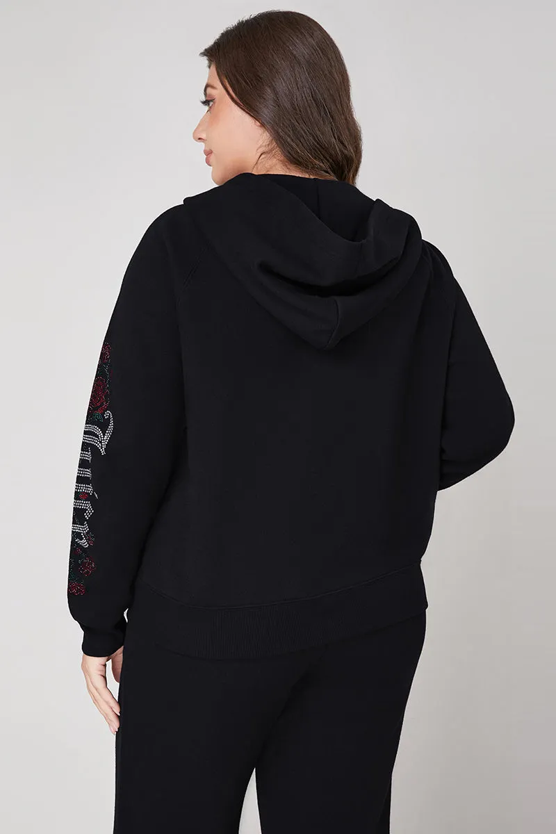 Plus-Size Roses Oversized Zip Front Hoodie sold by Juicy Couture product image thumbnail 2