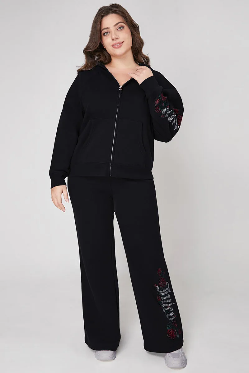 Plus-Size Roses Oversized Zip Front Hoodie sold by Juicy Couture product image thumbnail 5