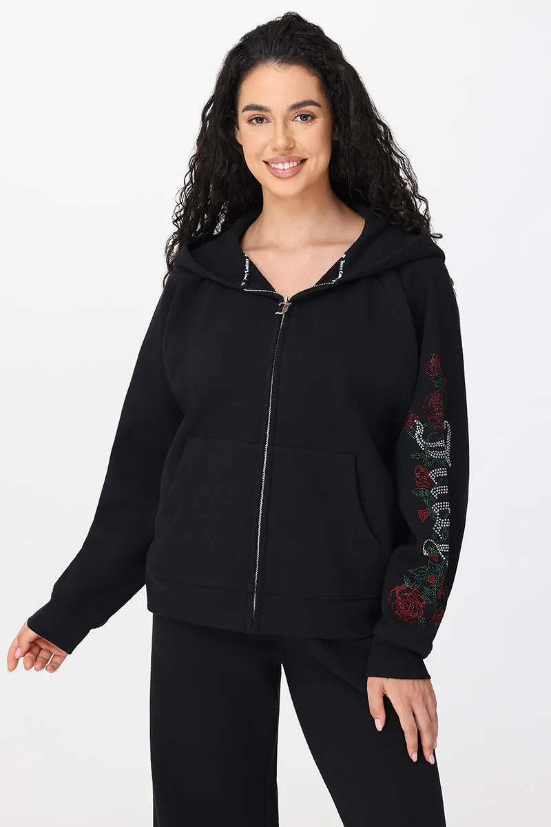 Roses Oversized Zip Front Hoodie sold by Juicy Couture