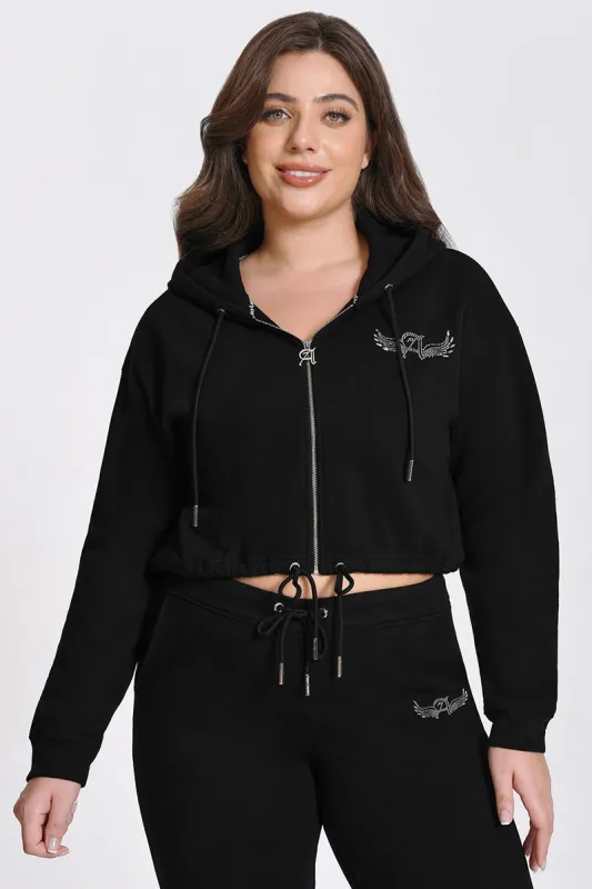 Plus-Size Angel Couture Cropped Fleece Hoodie sold by Juicy Couture