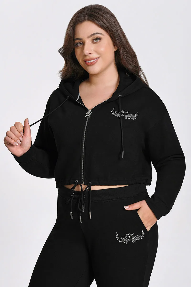 Plus-Size Angel Couture Cropped Fleece Hoodie sold by Juicy Couture product image thumbnail 4
