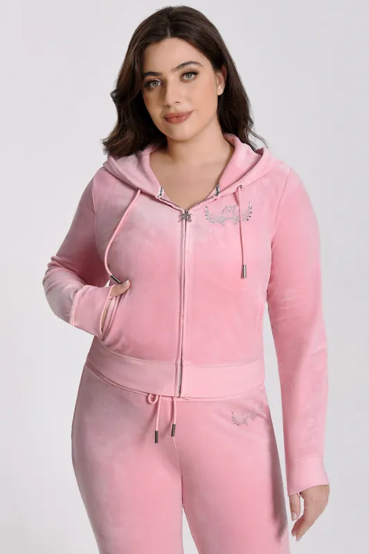 Plus-Size Angel Couture Big Bling Velour Hoodie sold by Juicy Couture