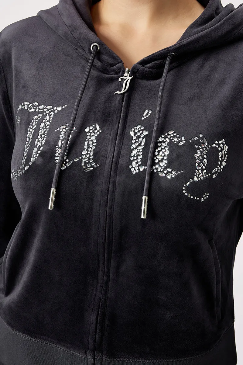 Plus-Size Front Mixed Crystals Velour Hoodie sold by Juicy Couture product image thumbnail 3
