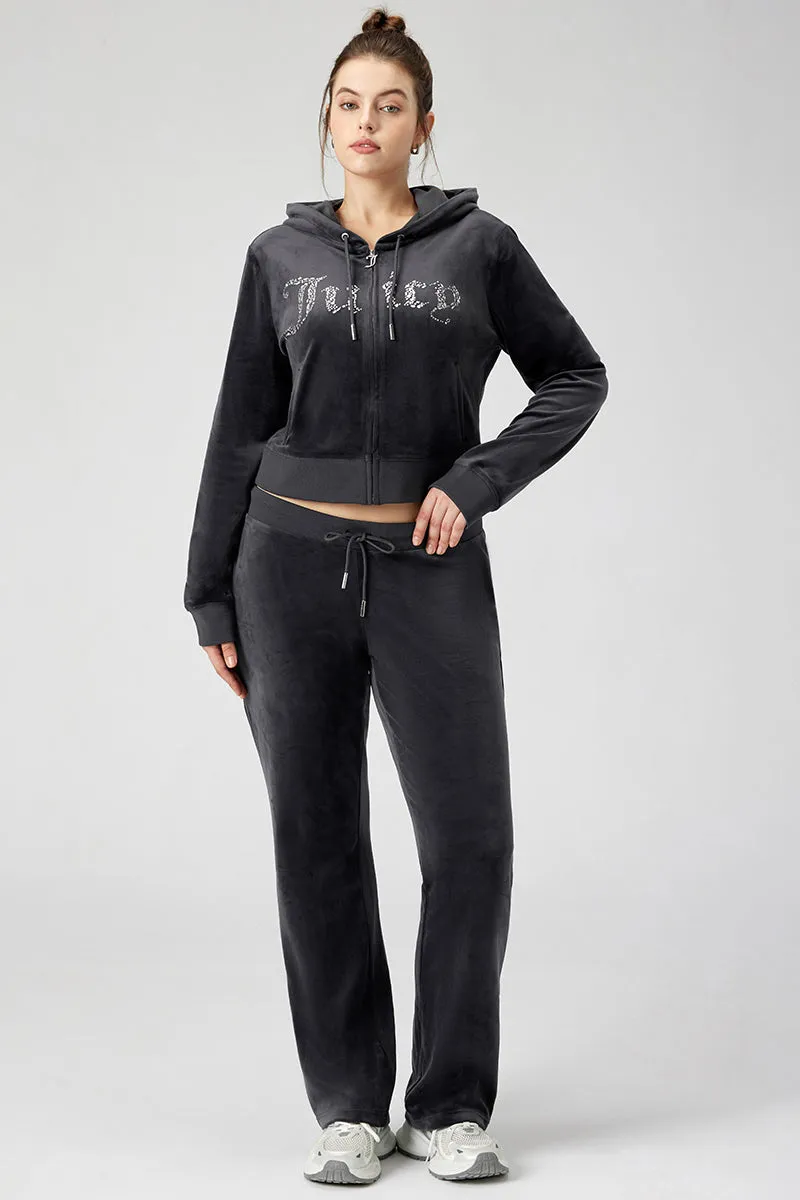 Plus-Size Front Mixed Crystals Velour Hoodie sold by Juicy Couture product image thumbnail 5