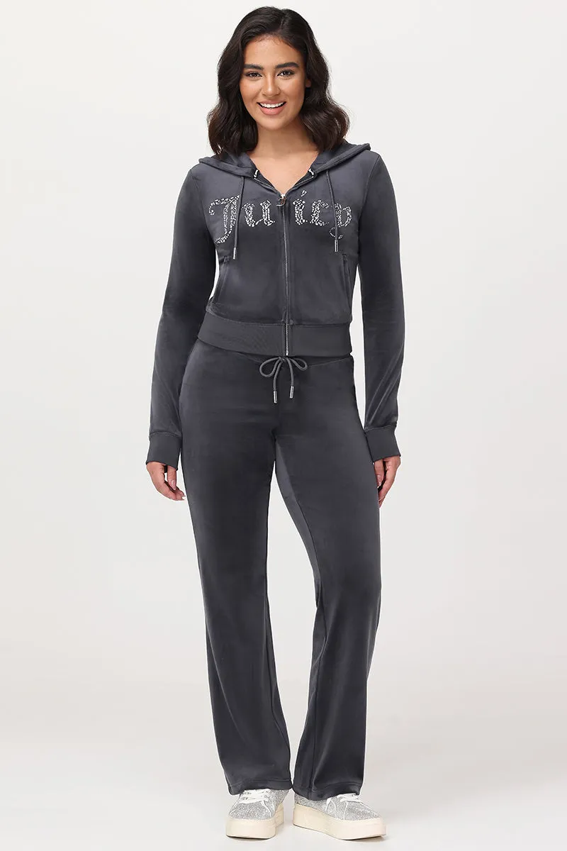 Front Mixed Crystals Velour Hoodie sold by Juicy Couture product image thumbnail 5