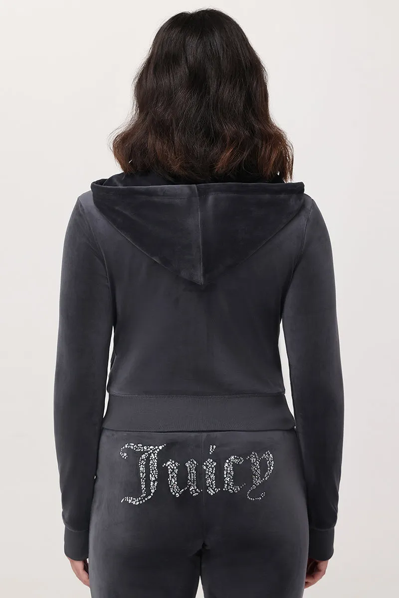 Front Mixed Crystals Velour Hoodie sold by Juicy Couture product image thumbnail 2