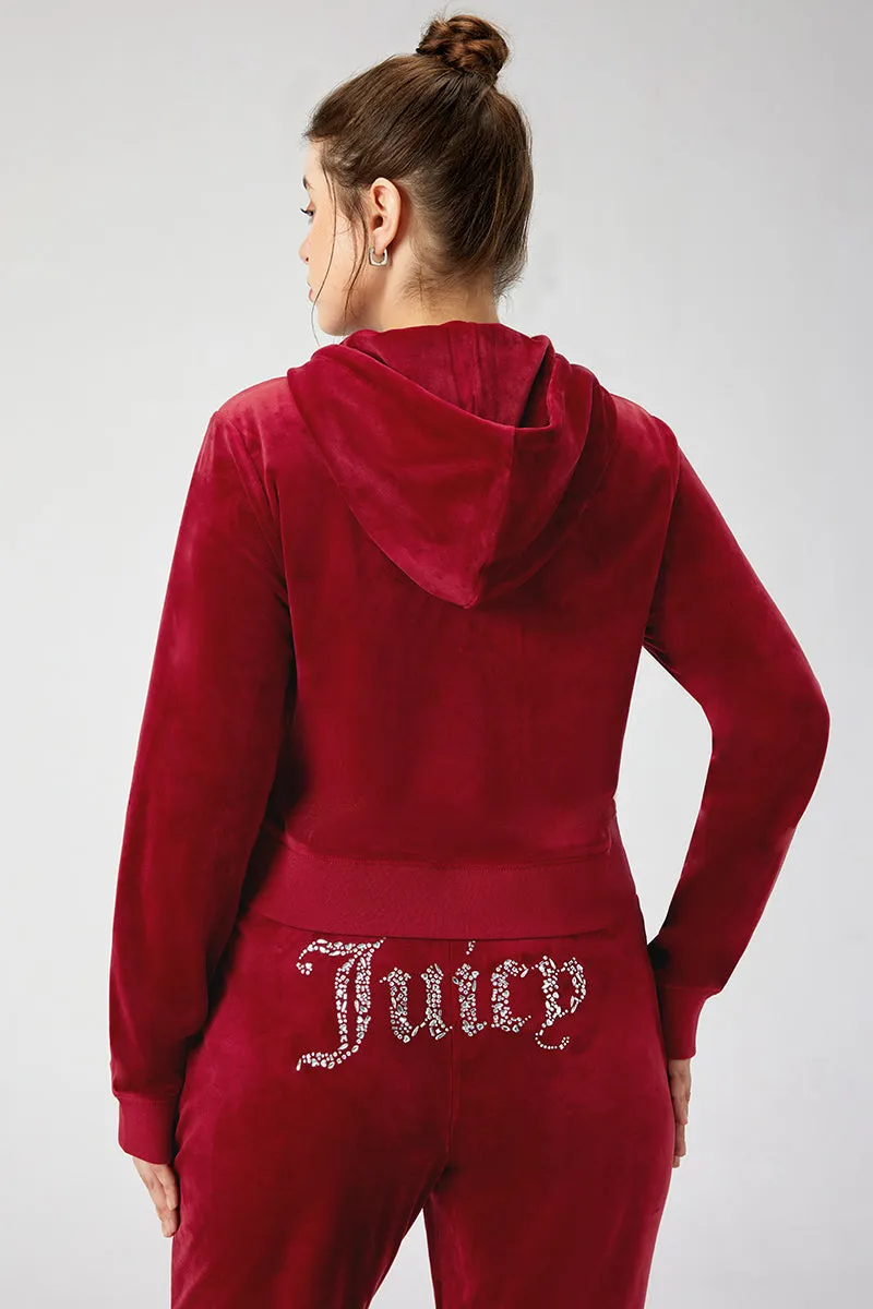 Plus-Size Front Mixed Crystals Velour Hoodie sold by Juicy Couture product image thumbnail 2