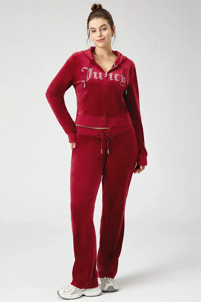 Plus-Size Front Mixed Crystals Velour Hoodie sold by Juicy Couture product image thumbnail 5