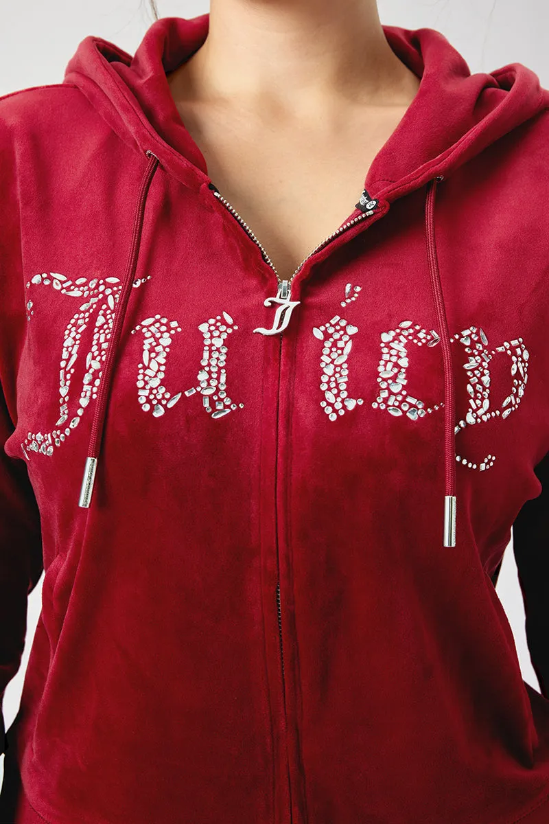 Plus-Size Front Mixed Crystals Velour Hoodie sold by Juicy Couture product image thumbnail 3