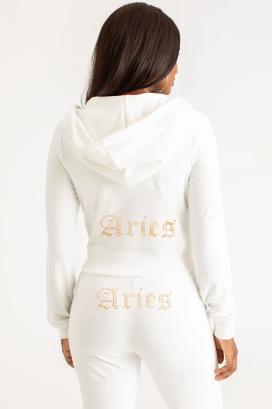 Aries Customizable Big Bling Velour Hoodie sold by Juicy Couture