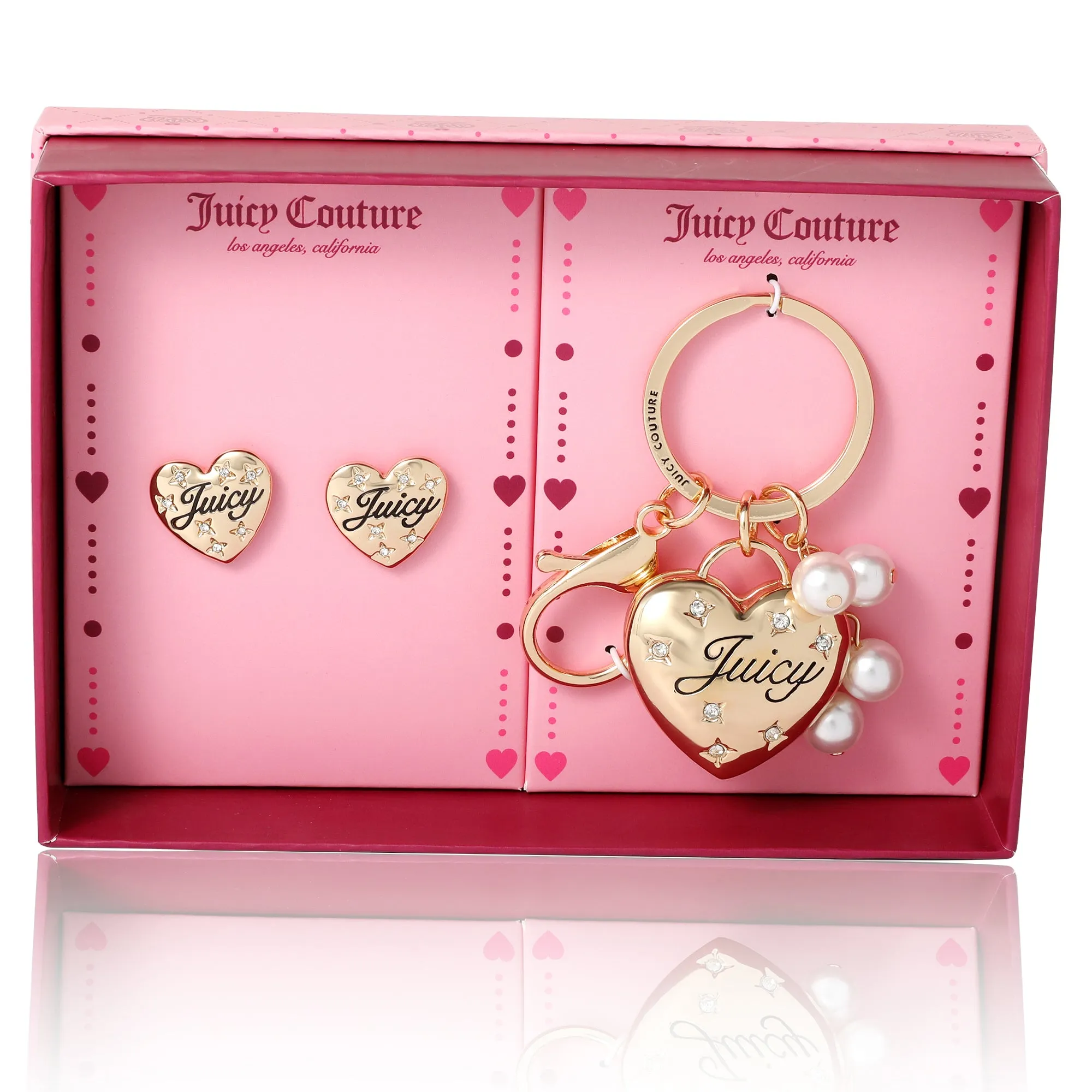 Gold-Tone Heart Keychain Bag Charm & Earring Set sold by Juicy Couture product image thumbnail 4