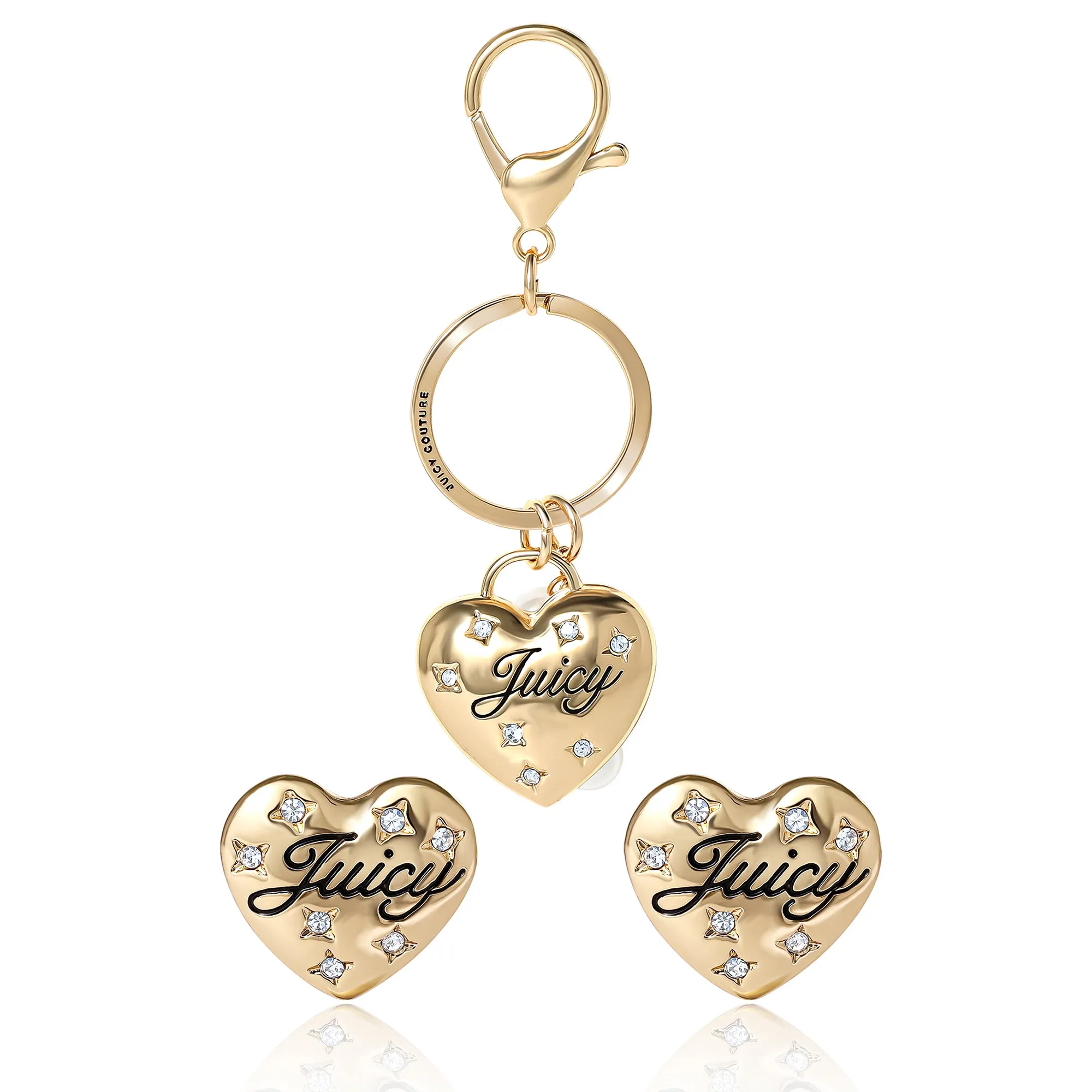 Gold-Tone Heart Keychain Bag Charm & Earring Set sold by Juicy Couture
