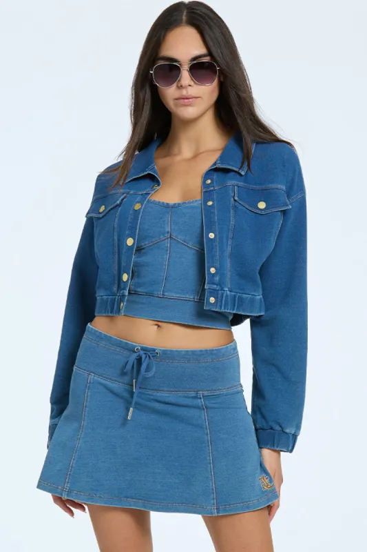 Embroidered Knit Denim Jacket sold by Juicy Couture