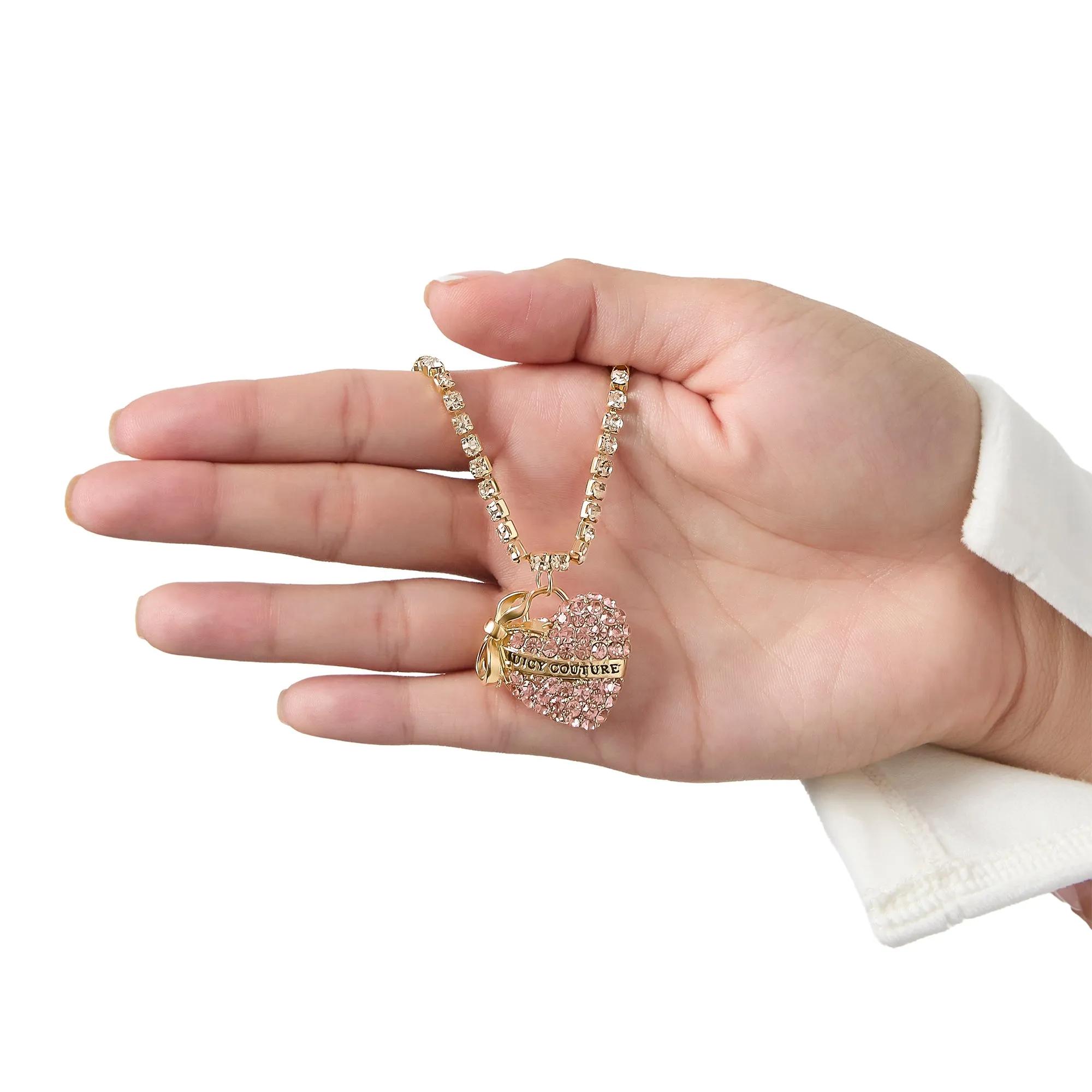 Pink Pavé Heart Pendant Necklace sold by Juicy Couture product image thumbnail 3
