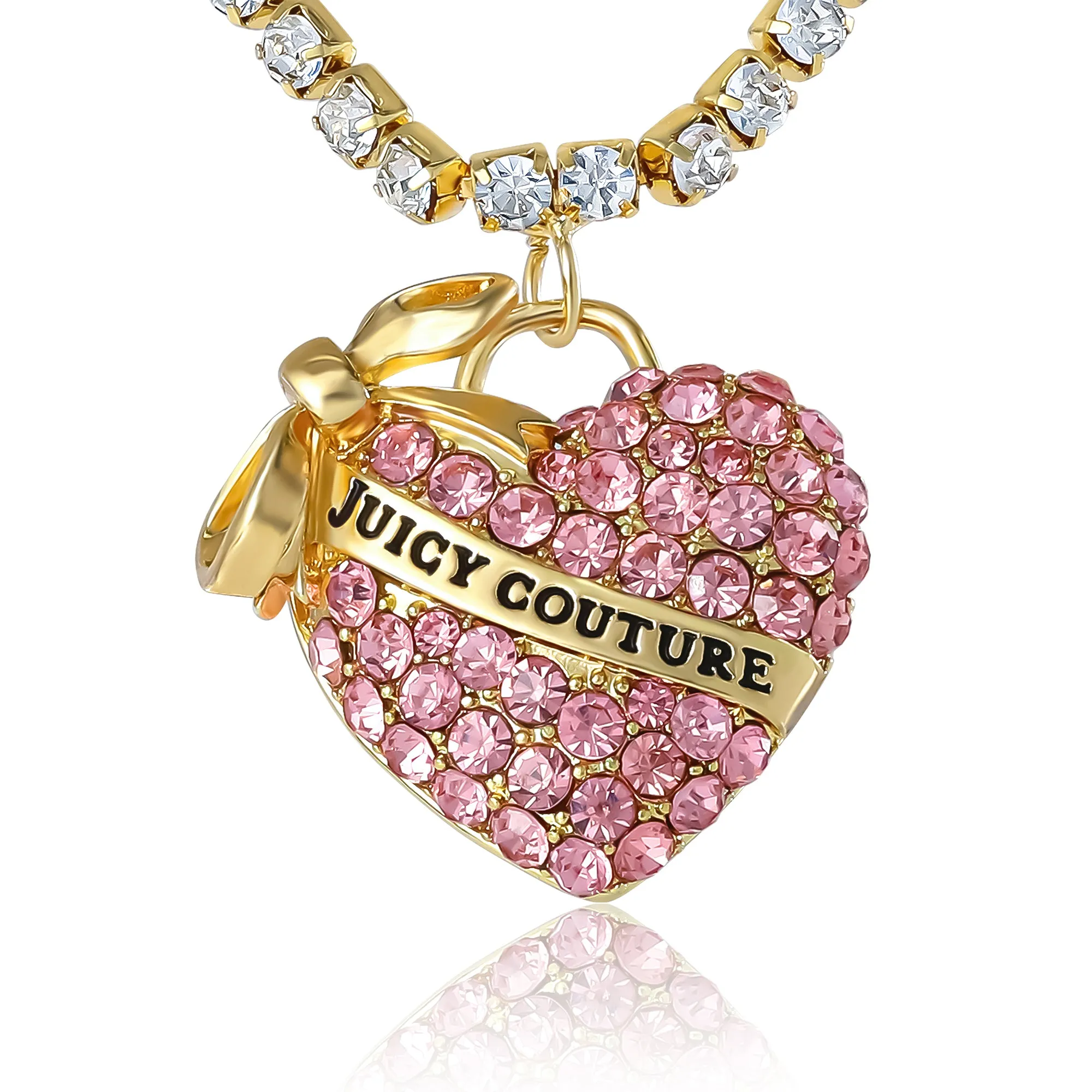 Pink Pavé Heart Pendant Necklace sold by Juicy Couture product image thumbnail 4