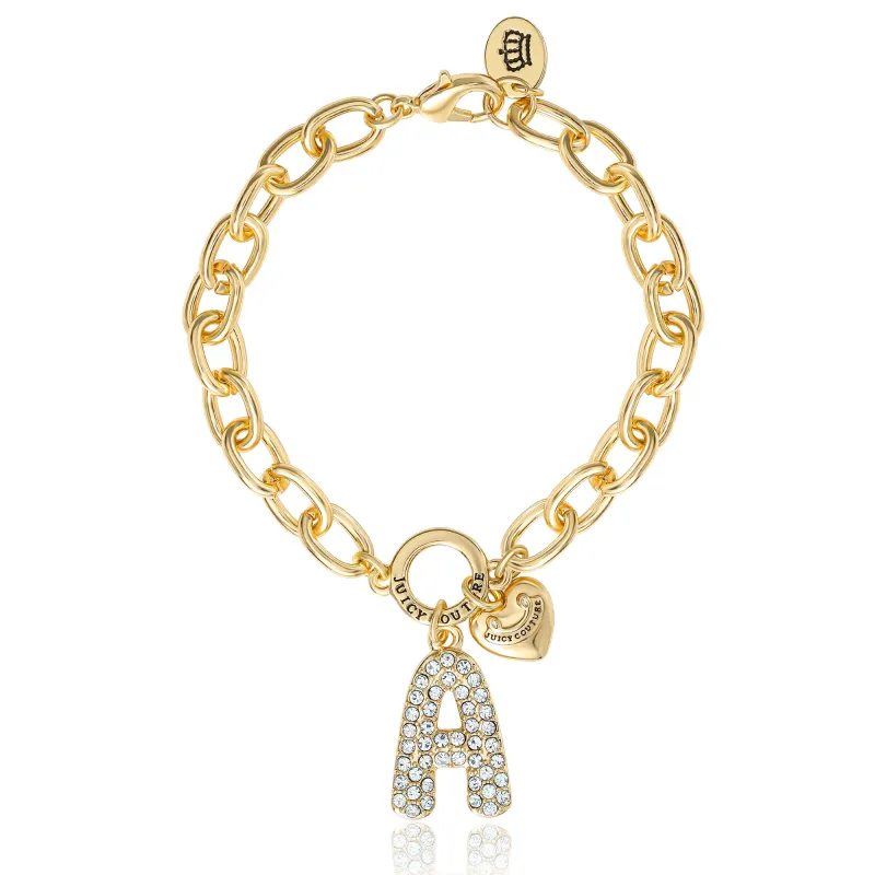 Pavé Initial Charm Bracelet, Letter A sold by Juicy Couture